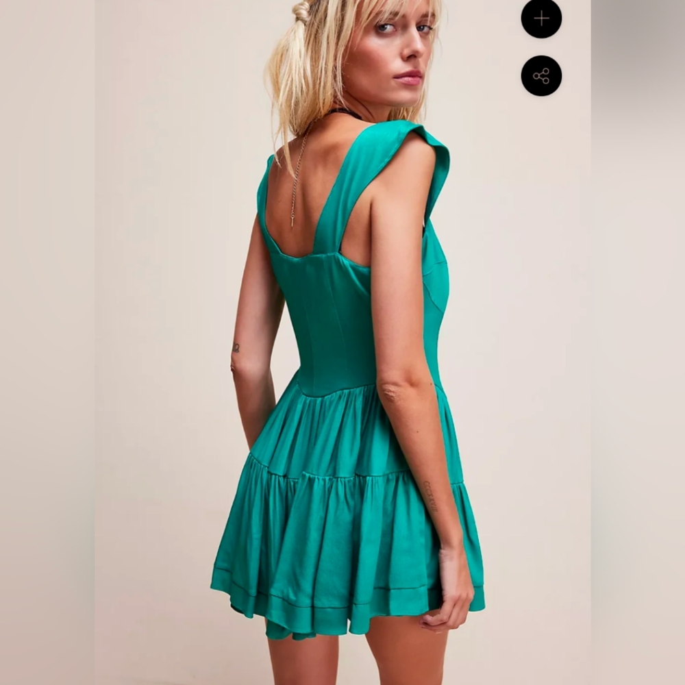 Vanessa Mooney Women Romper‎ XS NWT Elisabeth Satin Mini Dress Victorian Fairy